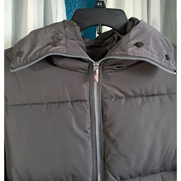 Women's Grey Hooded Puffer Jacket Size Large French Connection Gray - Picture 3 of 14